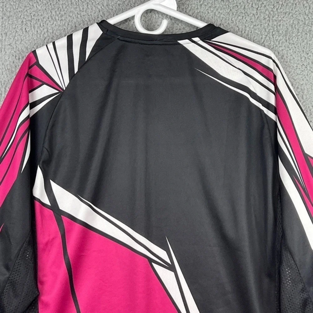 Polaris ORV Jersey Mens Large Pink Black Long Sleeve Mesh Sides Breathable - Picture 7 of 15